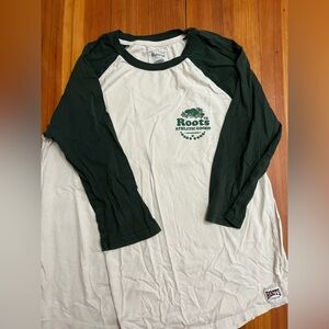 Dark Green 3/4 Sleeves Roots Canada Shirt Size L